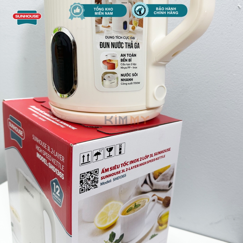 Ấm đun siêu tốc 3L - 2 lớp Sunhouse SHD1365